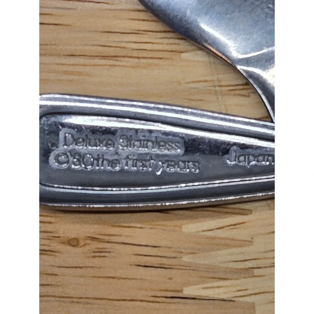 Vintage The First Years Deluxe Stainless Toddler Flatware Set 2 Forks 1 Spoon JP